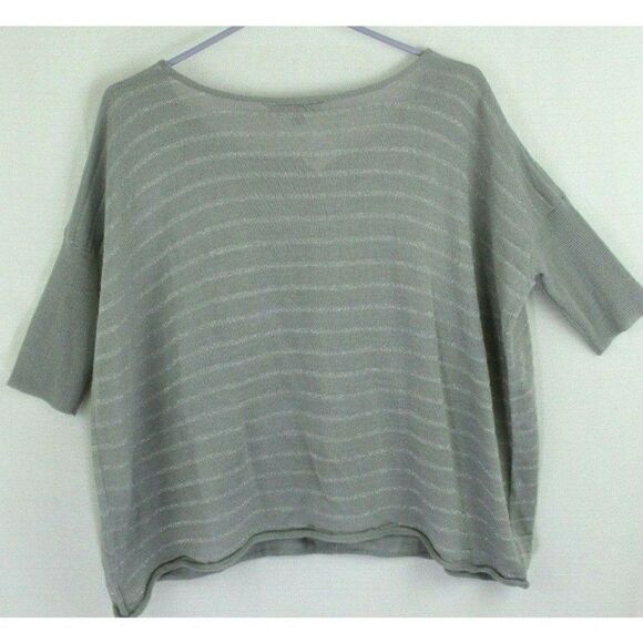 Derek Heart M Sweater pullover Striped metallic cropped NEW Womens - Picture 3 of 7
